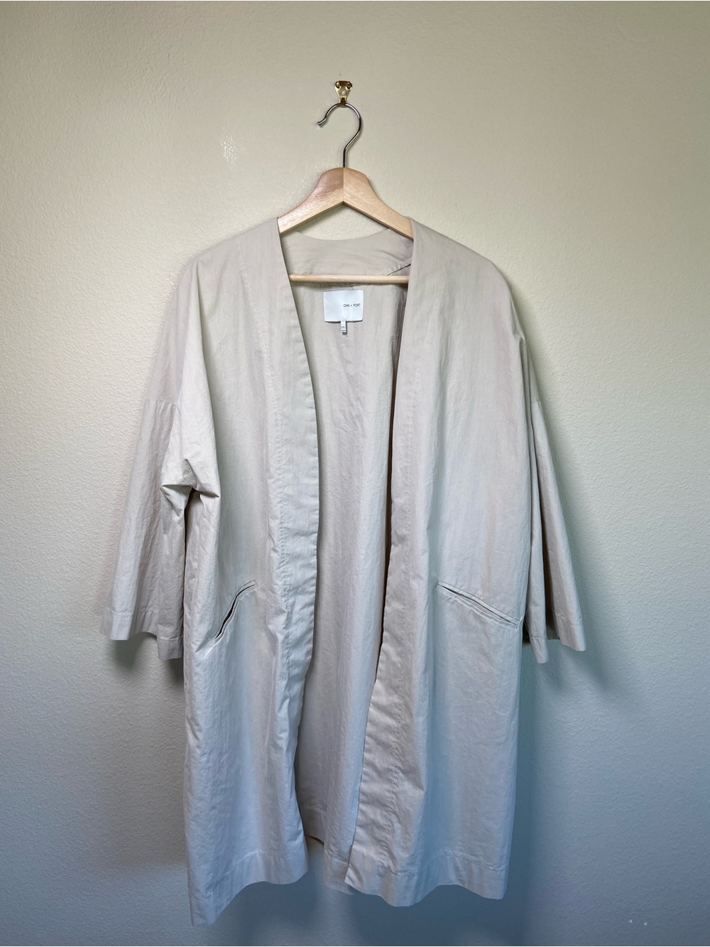 OAK + FORT Duster Open Front Cream OS